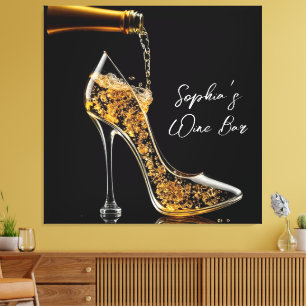 Stiletto and Sparkling Wine-Wine Bar  Canvas Print