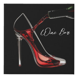 Stiletto and Wine- Faux Canvas Print