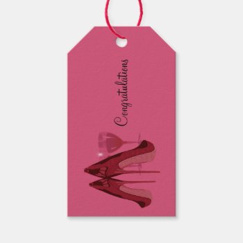 Stiletto And Wine Gift Tag by shoe_art at Zazzle