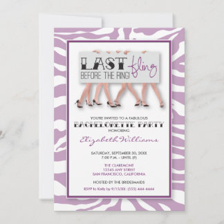 Stiletto Bachelorette Party Invitation (lilac)