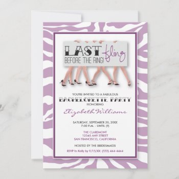 Stiletto Bachelorette Party Invitation (lilac) by TheWeddingShoppe at Zazzle