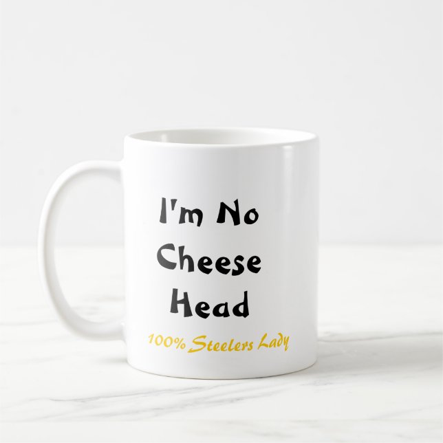 Stiletto Bowl XLV Steeler Lady "i'm No Cheese head Coffee Mug (Left)
