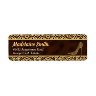 Stiletto Heels Cheetah Print Return Address Label