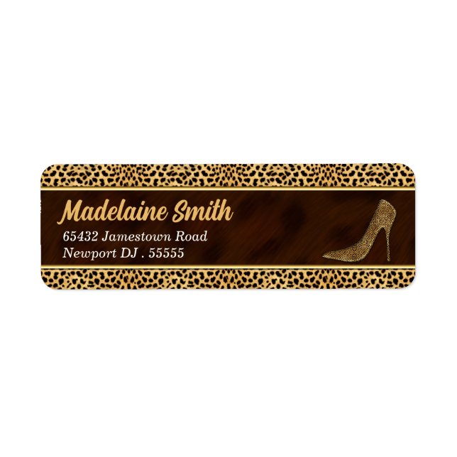 Stiletto Heels Cheetah Print Return Address Label (Front)