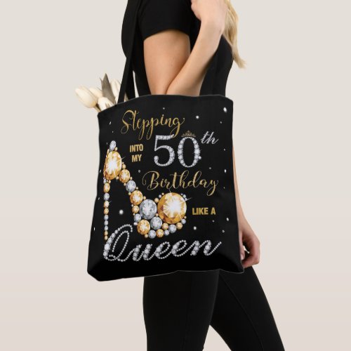 Stiletto High Heel Stepping into My 50th Birthday  Tote Bag
