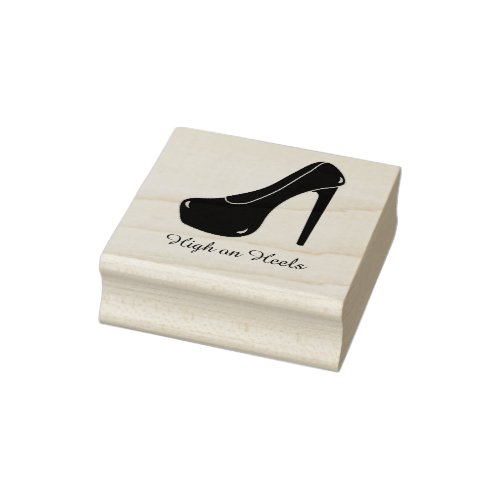 Stiletto High on Heels Personalized Text Rubber Stamp