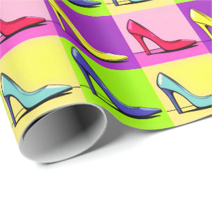 Stiletto Pumps, High Heels Pop Art Wrapping Paper