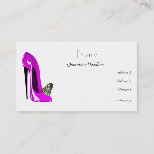 Customizable Stiletto Shoe Art Business Cards
