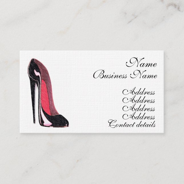 Stiletto Shoe Art Business Cards (Front)