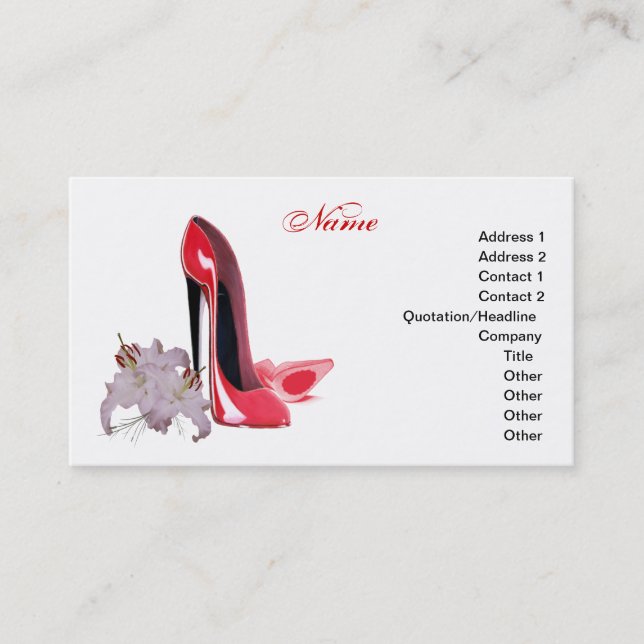 Stiletto Shoe Art Business Cards (Front)