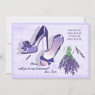 Stilettos and Lilacs Bridesmaid Request Card