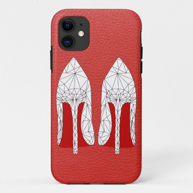 STILETTOS Mesh triangle style ON red leather Case-Mate iPhone Case (Back)