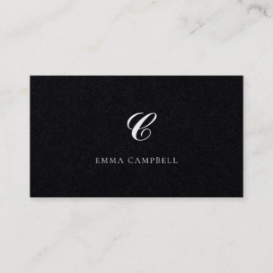 Stilfuld Modern Monogram Professional Black Business Card