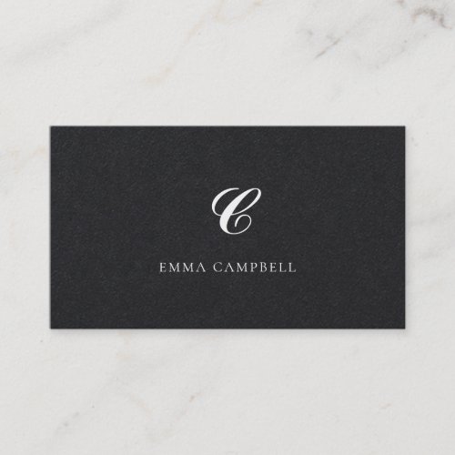 Stilfuld Modern Monogram Professional Black Business Card