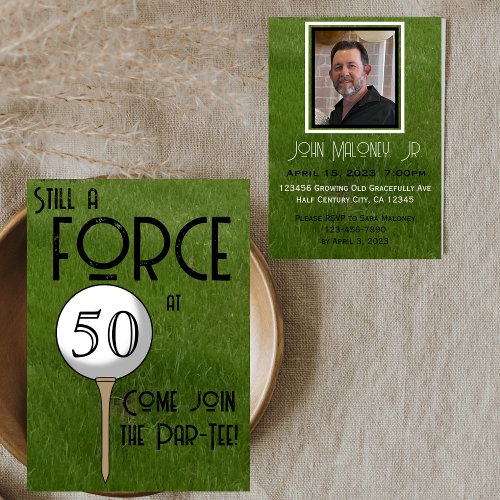 Still A Force at 50 Golf Green Custom Invitation