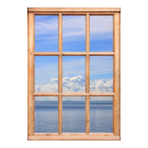 Still and Peaceful Ocean View from a Window