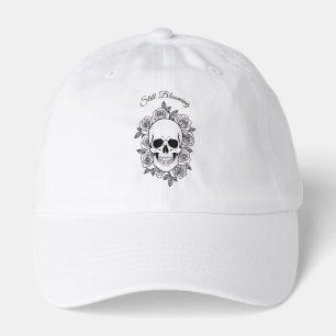Still Blooming Skull & Roses Line Art Hat