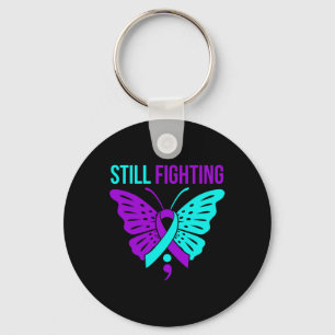 Still Fighting Happy Suicide Awareness Support Gra Keychain