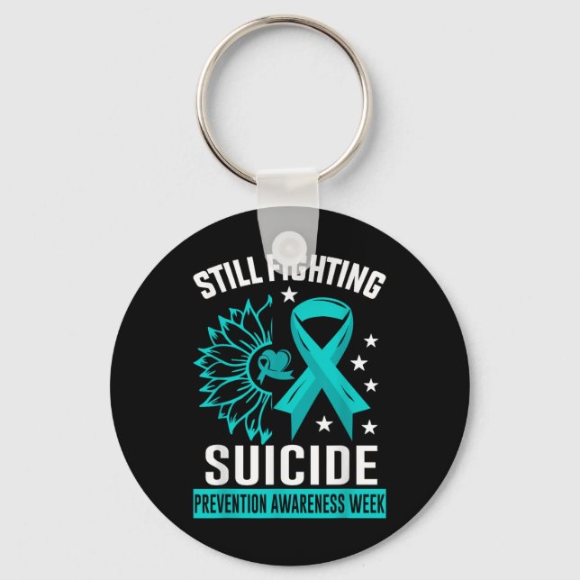 Still Fighting Suicide Prevention Awareness Purple Keychain (Front)