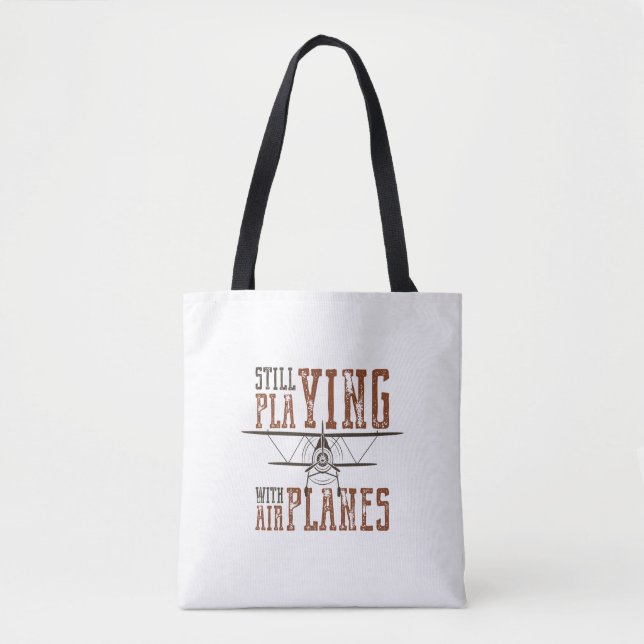 still fly playing with airplanes tote bag (Front)