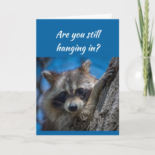 Still Hanging In Im here for You Raccoon Card