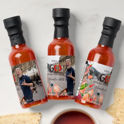 Still Hot After 60 Years  Birthday Photo Favor Hot Sauces