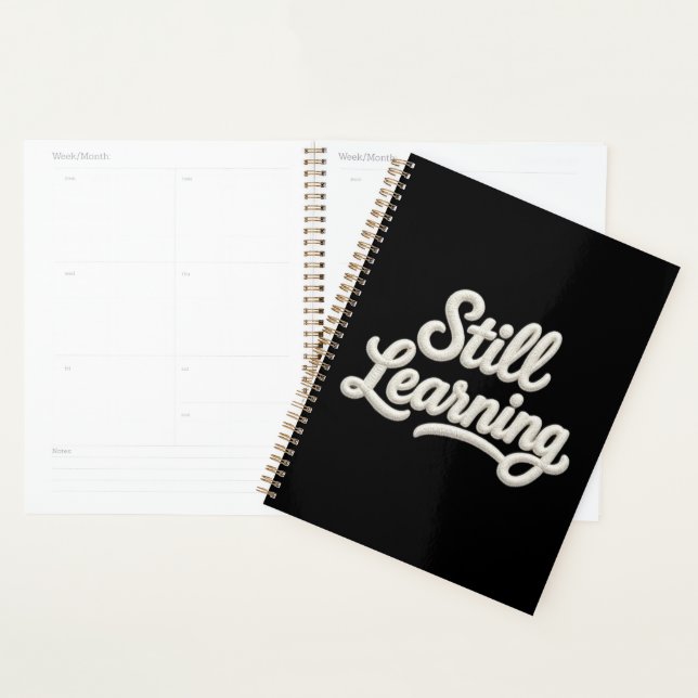 Still Learning Script Typography Spiral Planner (Display)