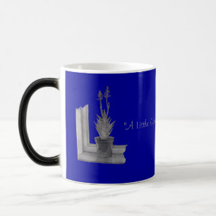 Still life aloe vera pot plant drawing realist art color morph mug