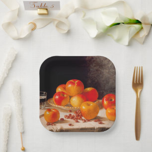 Still Life, Apples and Chestnuts Paper Plates