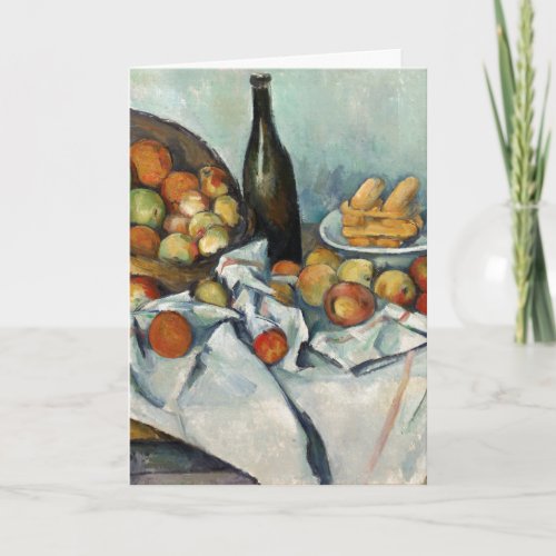 Still Life Apples Basket Cezanne Painting Art Card