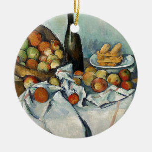 Still Life Apples Basket Cezanne Painting Art Ceramic Ornament