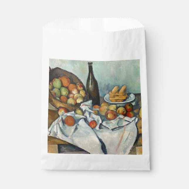 Still Life Apples Basket Cezanne Painting Art Favor Bag (Front)