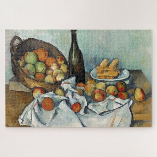 Still Life Apples Basket Cezanne Painting Art Jigsaw Puzzle