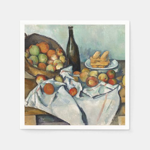 Still Life Apples Basket Cezanne Painting Art Napkins