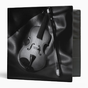 Still-life b&W image of a violin 3 Ring Binder