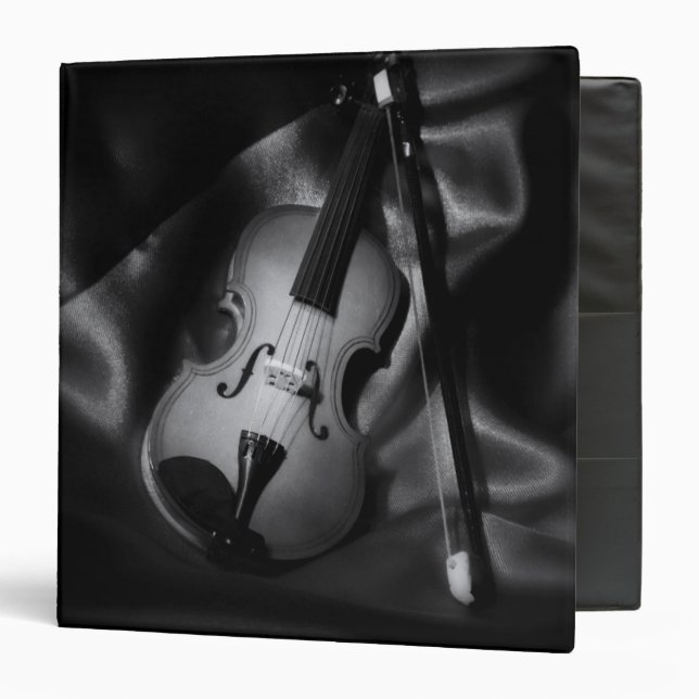 Still-life b&W image of a violin 3 Ring Binder (Front/Inside)