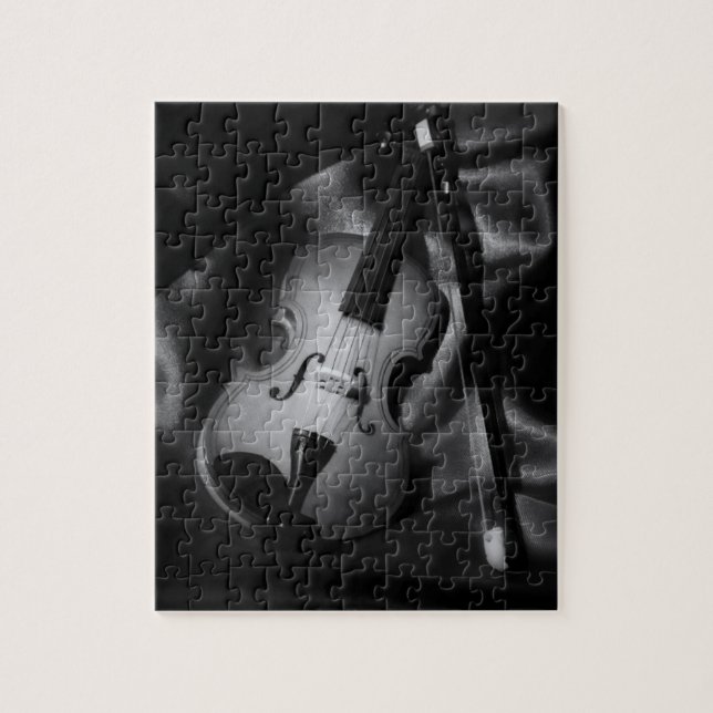 Still-life b&W image of a violin Jigsaw Puzzle (Vertical)