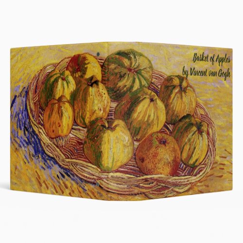 Still Life Basket of Apples by Vincent van Gogh 3 Ring Binder