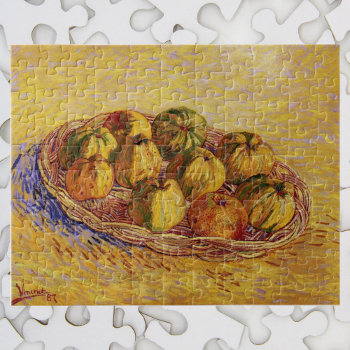 Still Life  Basket Of Apples By Vincent Van Gogh Jigsaw Puzzle by VanGogh_Gallery at Zazzle