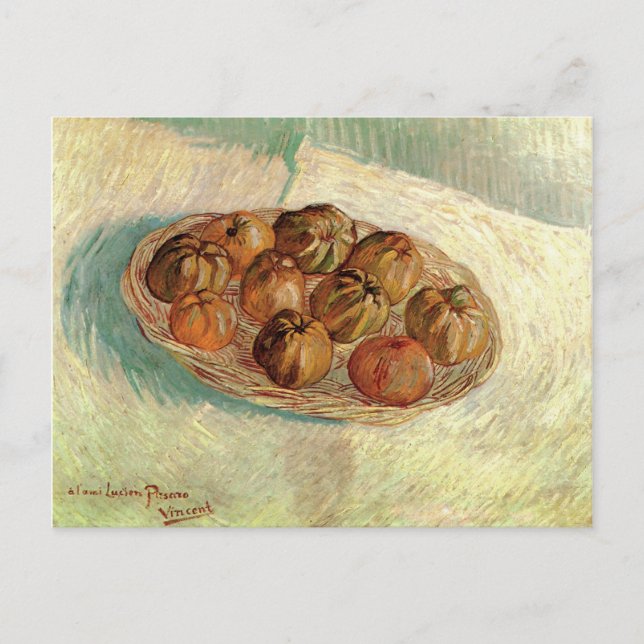Still Life Basket of Apples Van Gogh Fine Art Postcard (Front)