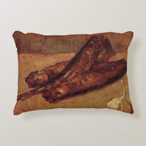 Still Life Bloaters and Garlic by Vincent van Gogh Accent Pillow