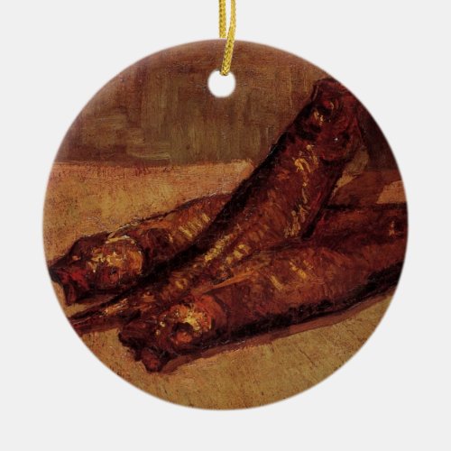 Still Life Bloaters and Garlic by Vincent van Gogh Ceramic Ornament