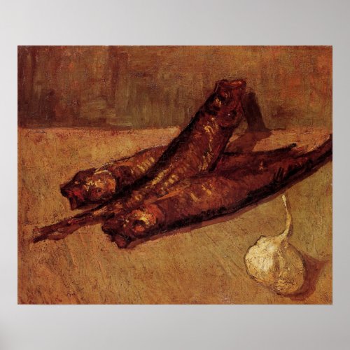 Still Life Bloaters and Garlic by Vincent van Gogh Poster