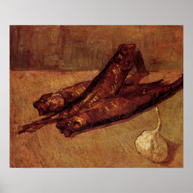 Still Life Bloaters and Garlic by Vincent van Gogh Poster (Front)