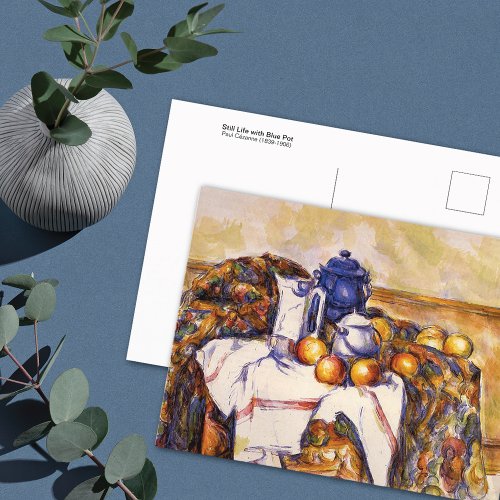 Still Life Blue Pot Paul Cezanne Postcard