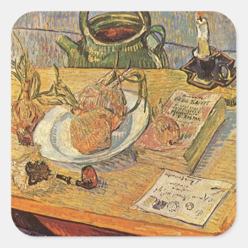 Still Life by Vincent van Gogh Vintage Fine Art Square Sticker