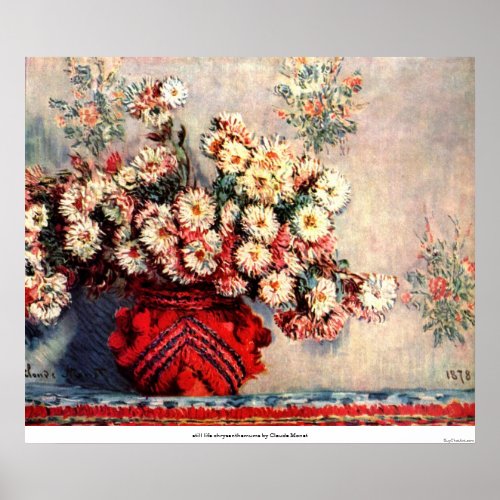 still life chrysanthemums by Claude Monet Poster