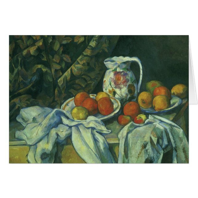 Still Life, Curtain and Pitcher by Paul Cezanne Cards (Front Horizontal)