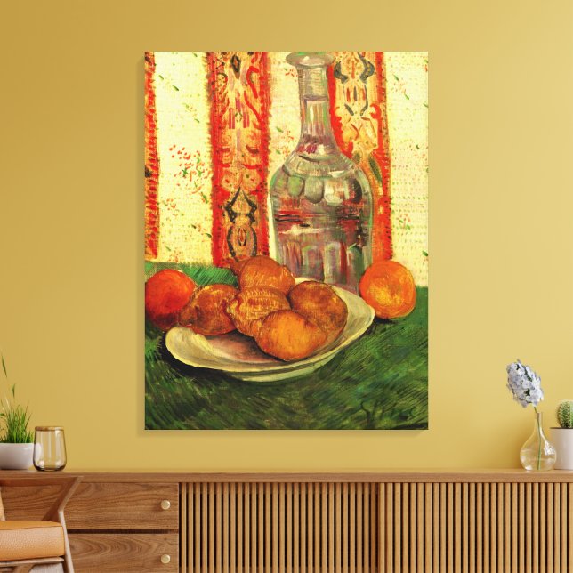 Still Life Decanter and Lemons by Vincent van Gogh Canvas Print (Insitu(LivingRoom))
