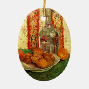 Still Life Decanter and Lemons by Vincent van Gogh Ceramic Ornament